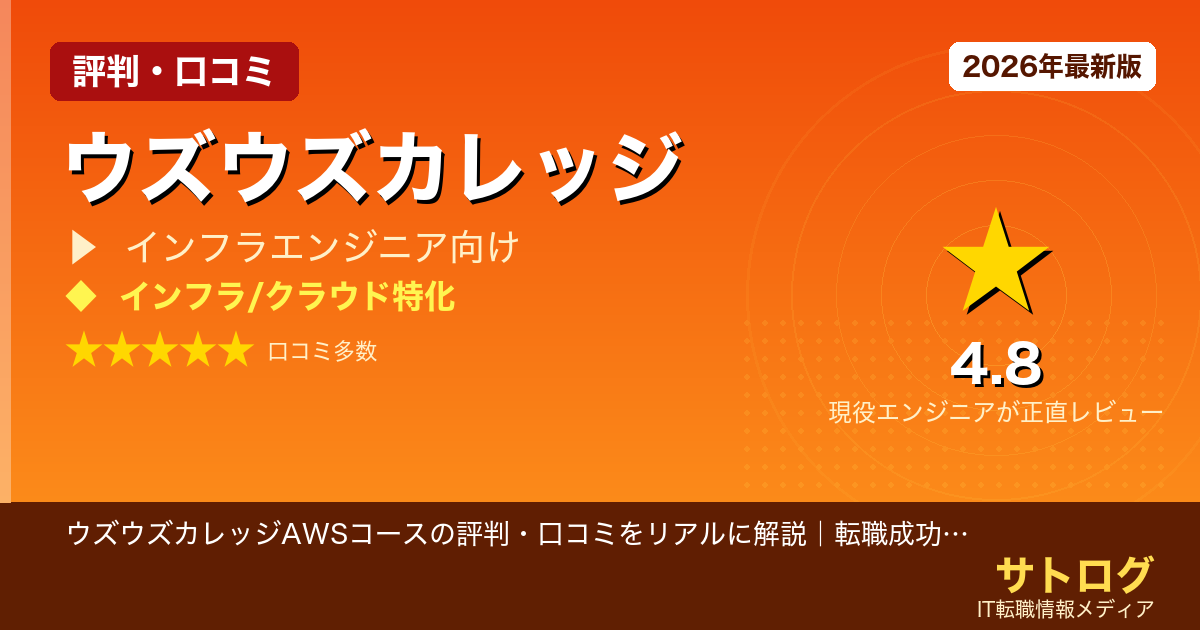 【受講者の本音】ウズウズカレッジAWSコースの評判・口コミをリアルに解説｜転職成功までの全ステップ