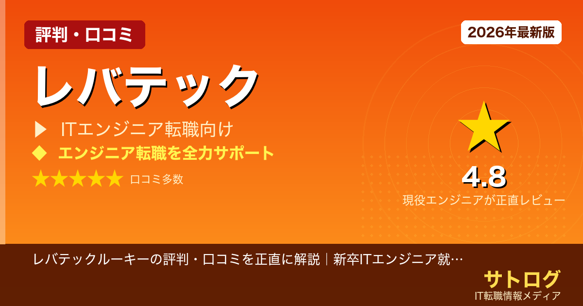 【登録前に知るべき本当の評判】レバテックルーキーの評判・口コミを正直に解説｜新卒ITエンジニア就活生がチェックすべきポイント