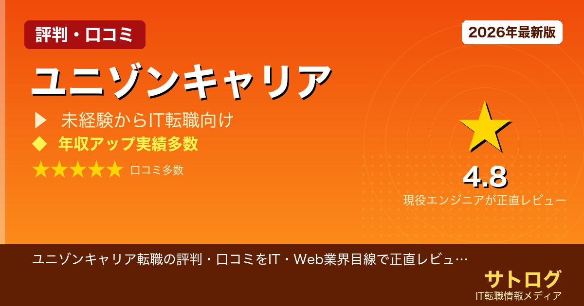 【未経験から年収400万超の現実性】ユニゾンキャリア転職の評判・口コミをIT・Web業界目線で正直レビュー｜IT未経験から年収400万超・リモートワークは実現できるか？