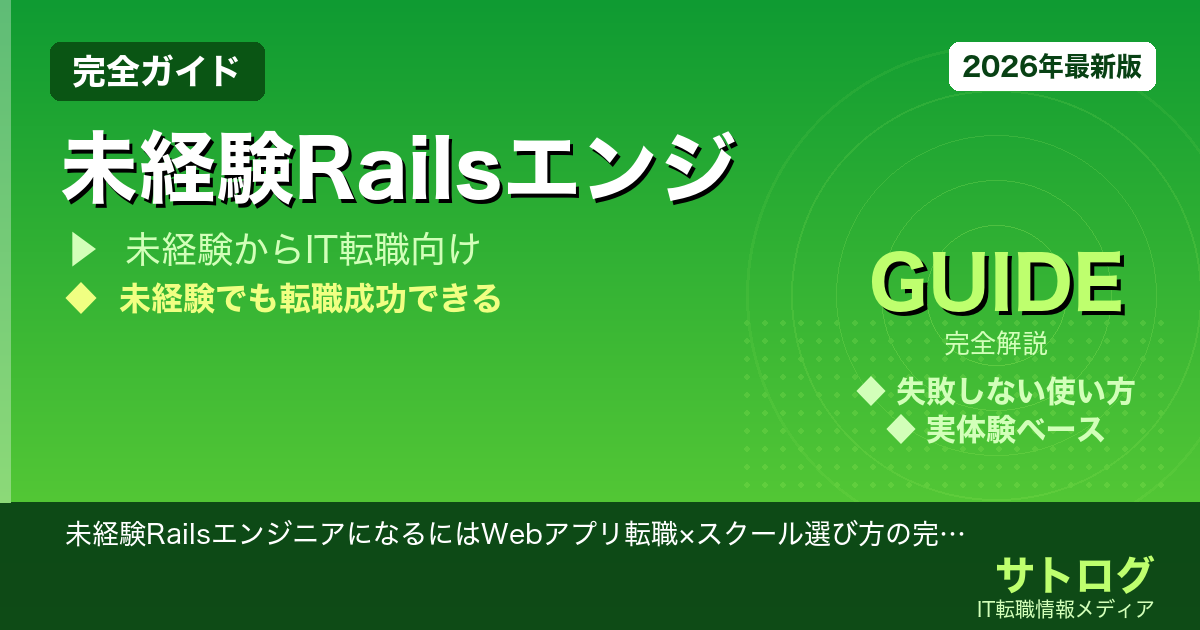 【失敗しないスクール選びの決定版】未経験RailsエンジニアになるにはWebアプリ転職×スクール選び方の完全ガイド