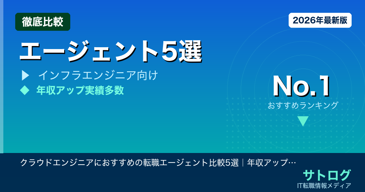 【AWS5冠が実証】クラウドエンジニアにおすすめの転職エージェント比較5選｜年収アップを実現した転職戦略