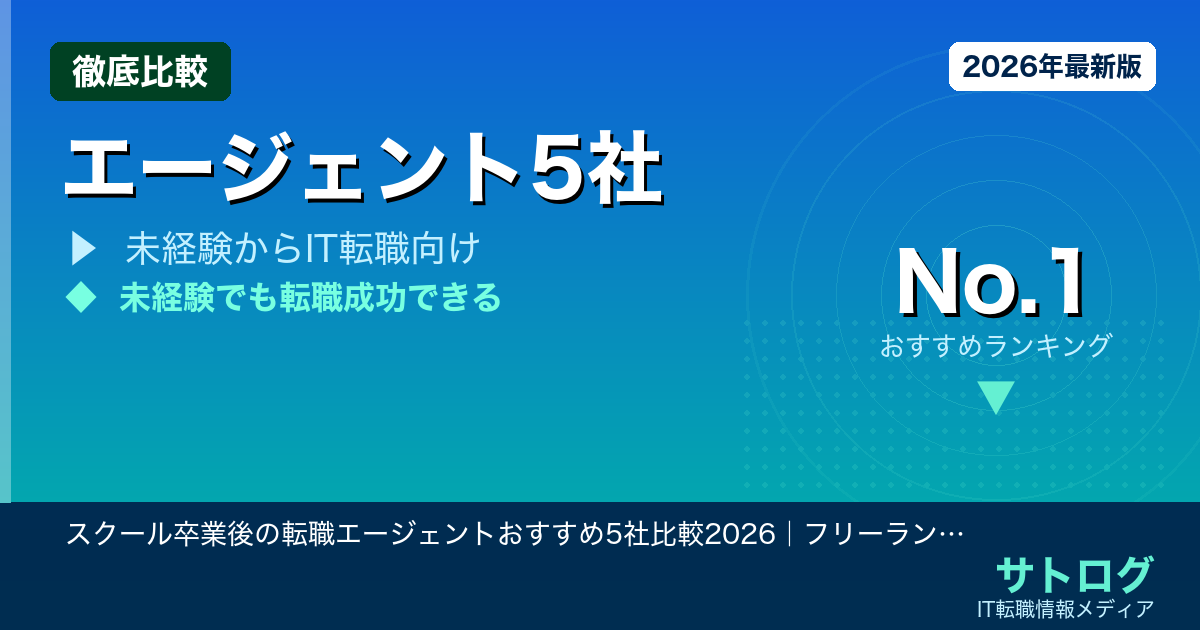 【未経験からWebデザイナーへ】スクール卒業後の転職エージェントおすすめ5社比較2026｜フリーランス転向まで解説